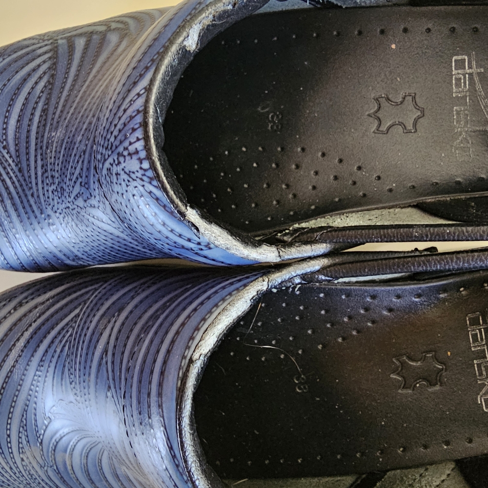 Dansko Blue Patterned Clogs - Picture 2 of 7